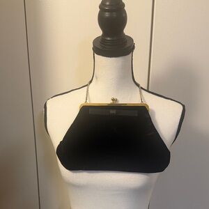 Elegant Antique Black Velvet Clutch